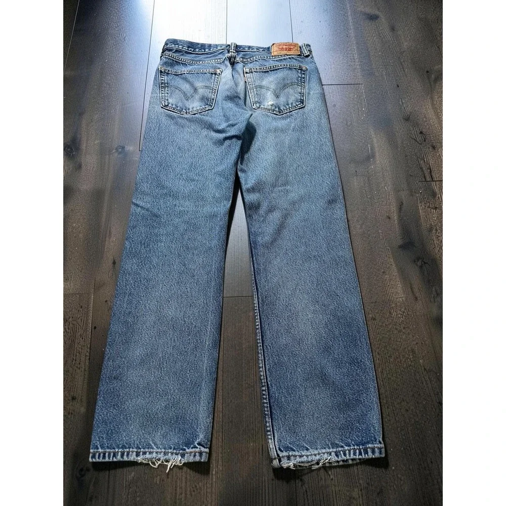 Levis 505 Straight Fit Mens Jeans Blue Medium Wash Denim 33x32 Casual Relaxed
